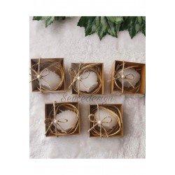 Kutulu Istiridye Hediyelik Mum, Nikah, Düğün Nişan Söz Mevlut 15 Adet 15'li Kutulu İstiridye 8*8*3