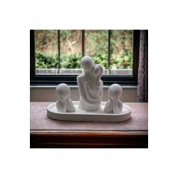 4'lü set Oval tepsi & sarılan çift & 2 çocuk