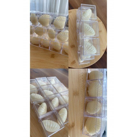 Bernami Mika Kutu Dahil Istiridye Mum Nişanlık Hediyelik Şekerlik Nikah - 20 Adet