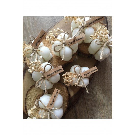 Çiçekli Bubble Mum Hediyelik Bubble Mum Nikah,düğün,nişan,davet,özel Gün Hediyeliği Adet