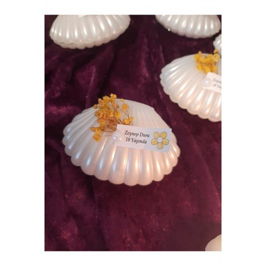Özel Gün Hediyelik 20 li Söz Nişan Nikah Bebek Doğum Günü Mum İstiridye