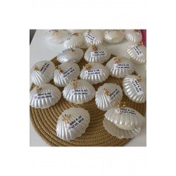 25 Adet Kişiye Özel İstiridye Mum Hediyelik, Nişan, Düğün , Doğum Günü, Kına, Bebek Mevlüdü