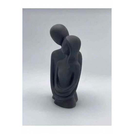 Blue Avm Kadın Erkek Siyah Sarılan Sevgili Aşıklar Dekoratif Obje Ve Biblo Taş Heykel