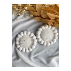 Pinterest 2'li Şakayık Mum ve Buble 2'li Dekoratif Tabak