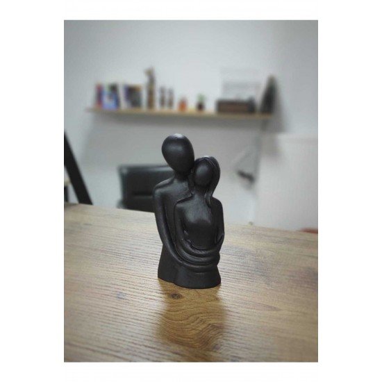 Kucaklaşmış Sevgili Aşıklar Biblo 11*5- Siyah