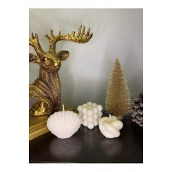 3'lü Dekoratif Kokulu Mum Seti Beyaz Renk