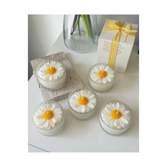 Dekoratif Kutulu Kokulu Papatya Mum