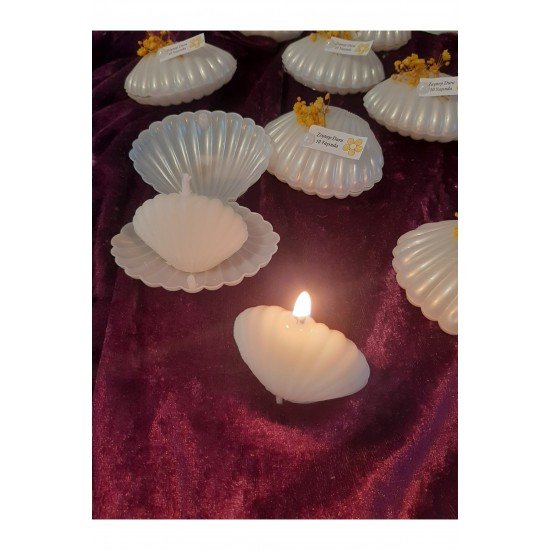 Özel Gün Hediyelik 20 li Söz Nişan Nikah Bebek Doğum Günü Mum İstiridye