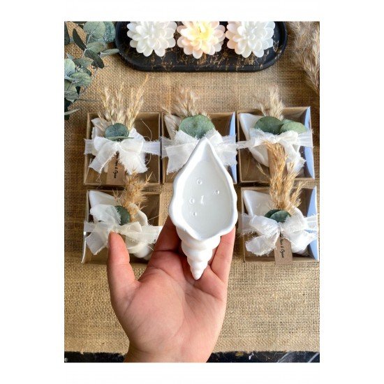 50 Adet Deniz Kabuğu Mum Söz Nişan Nikah Kına Gecesi Düğün Hediyelik