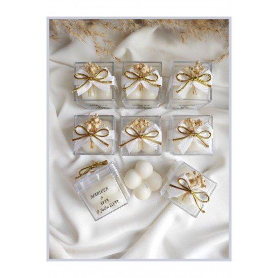 Pinterest Düğün Çiçekli Bubble Mum Kokulu 15 Adet