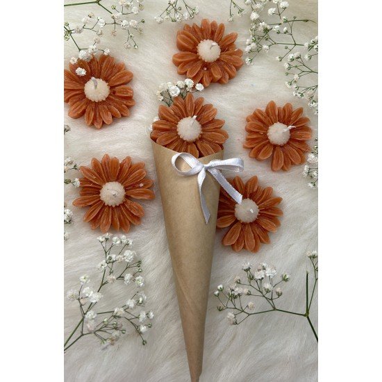 Pinterest Buket Çiçek Desen Dekoratif Mum Söz,nişan,mevlid Hediyelik Buket Mum 50 Adet