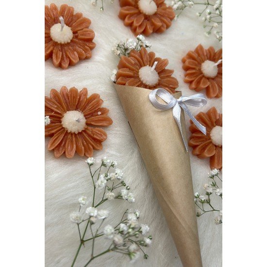 Pinterest Buket Çiçek Desen Dekoratif Mum Söz,nişan,mevlid Hediyelik Buket Mum 50 Adet