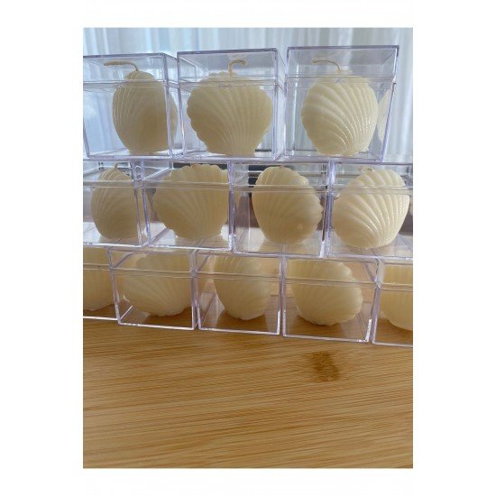 Bernami Mika Kutu Dahil Istiridye Mum Nişanlık Hediyelik Şekerlik Nikah - 20 Adet