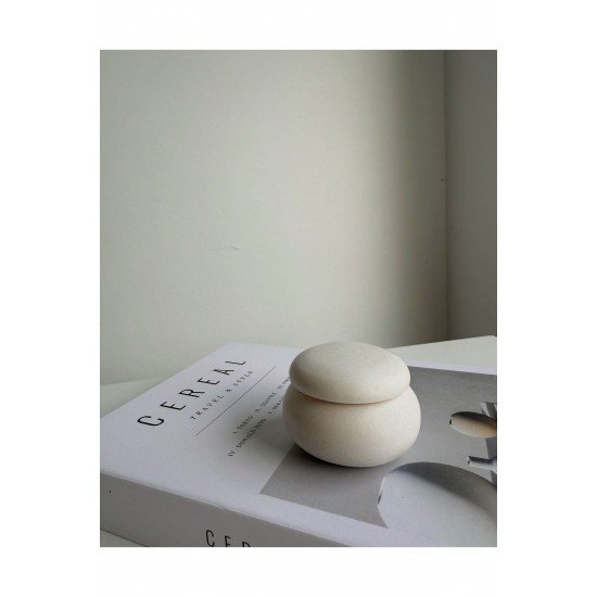 Hediyelik Nişan Düğün Kına Doğum Günü İçin Oval Kapaklı Çiçek Detaylı Mumluk 10 Adet