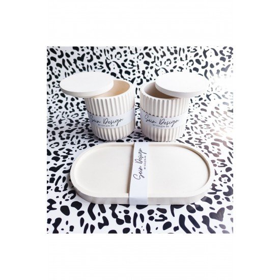 Rüya Kapaklı 3 Lü Set. Pamukluk/ Sunum Tabağı/ Hediyelik