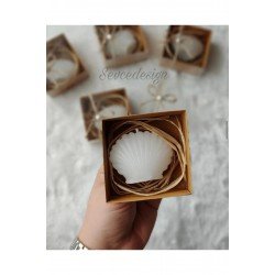 Kutulu Istiridye Hediyelik Mum, Nikah, Düğün Nişan Söz Mevlut 15 Adet 15'li Kutulu İstiridye 8*8*3