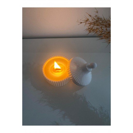 Art Vanilya Kokulu, Beton Saksılı , Bambu Fitilli Dekoratif Mum %100 Doğal Vegan Soya Wax