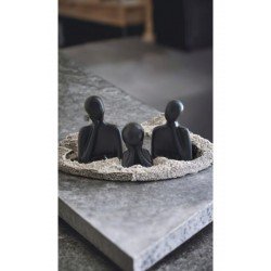 Aile biblo figür heykel 3lu set siyah