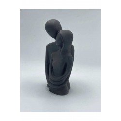 Blue Avm Kadın Erkek Siyah Sarılan Sevgili Aşıklar Dekoratif Obje Ve Biblo Taş Heykel