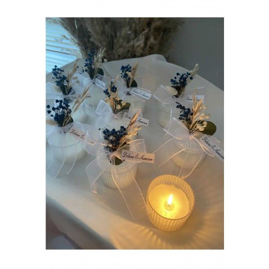 25 adet Hediyelik Mum Set Nişan / Nikah /kına /düğün