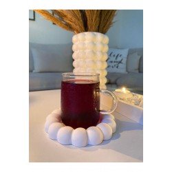 Beton Bardak Altlığı Tabak Takılık Obje 2 Adet