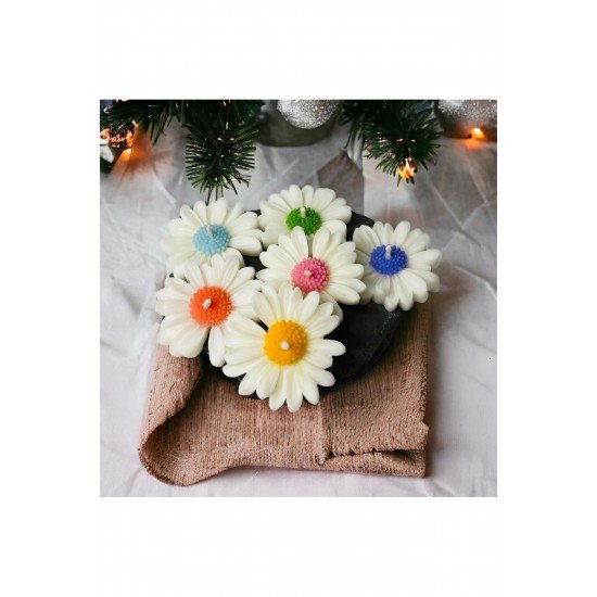 6 lı Papatya Mum, Kokulu Soya Mumu