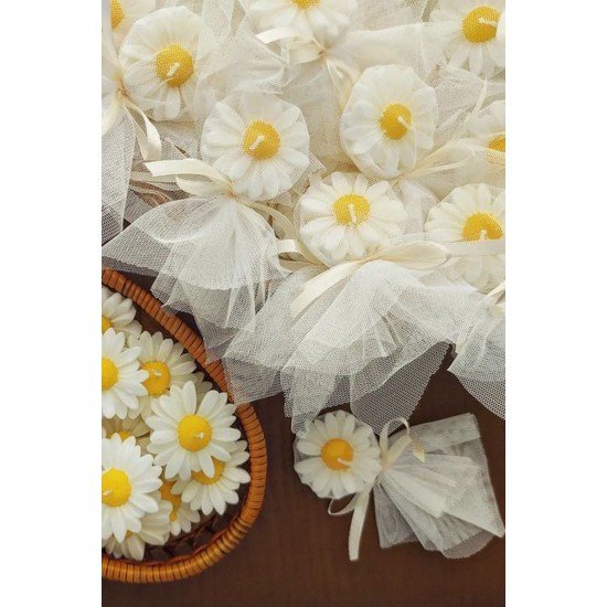 Pinterest 20 Adet Süslemeli Papatya Mum, Nikah Şekeri, Doğum, Sünnet, Düğün Nişan Söz, Kına, Hediye