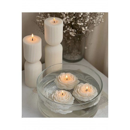 Yüzen gül şakayık kokulu mumlar, suda ya da normal kullanım 3 adet