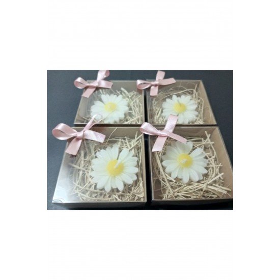 20 Adet Pinterest Süslemeli Kutulu Papatya Mum, Nikah Şekeri, Doğum, Bebek mevlüdi, Baby Shower