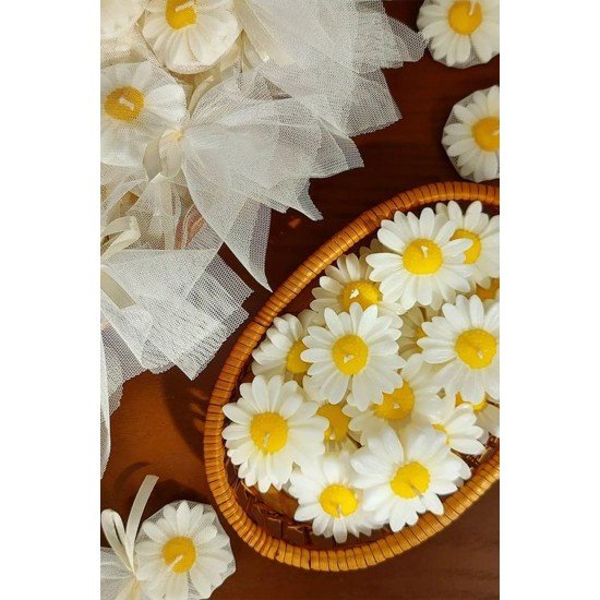 Pinterest 20 Adet Süslemeli Papatya Mum, Nikah Şekeri, Doğum, Sünnet, Düğün Nişan Söz, Kına, Hediye