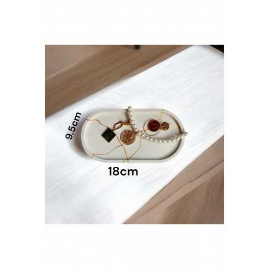 3lü set Lotus çiçeği & oval organizer tabak & Tealight mumluk & dekor süs & alçı mumluk