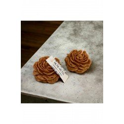 Bernamioffcial Kahverengi Kokulu Dekoratif Şakayık Çiçeği Soya Mum 2 Li