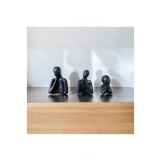 DÜŞÜNEN BİBLO MİNYATÜR AİLE SİYAH