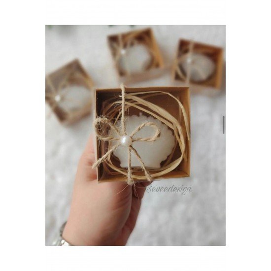 Kutulu Istiridye Hediyelik Mum, Nikah, Düğün Nişan Söz Mevlut 15 Adet 15'li Kutulu İstiridye 8*8*3