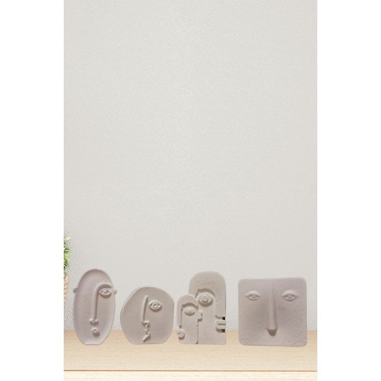 Pinterest 4'lü İskandinav Yüz Biblosu & Ev Dekorasyon