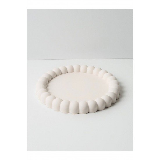 Bubble Dekoratif Tabak, Beyaz Takı Tabağı, Bardak Atlığı