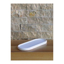 Mum, Saksı Ve Takı Tabağı Oval 24x9 Cm Dekoratif Hediyelik Ham Beyaz
