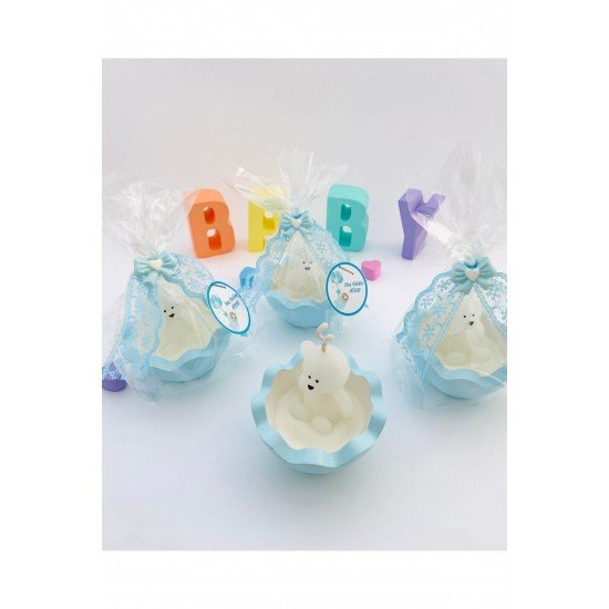 Bebek Hediyelik Ayıcıklı Mum,doğum Günü,diş Buğdayı,kırk Uçurma,baby Shower,kutlama (10 ADET)