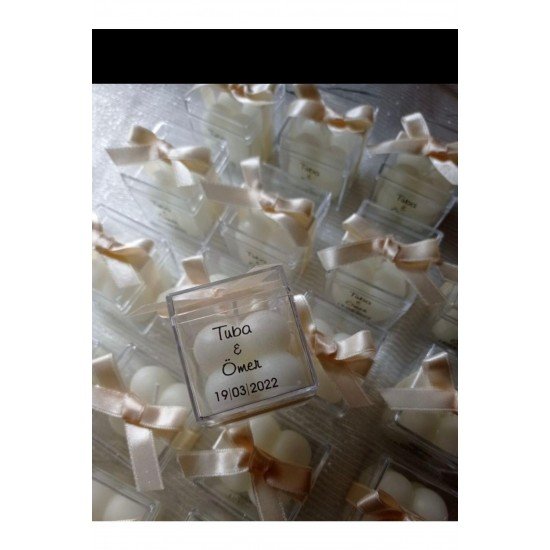 Mika Kutulu Kurdelalı Mini Bubble Mum 10 Adet