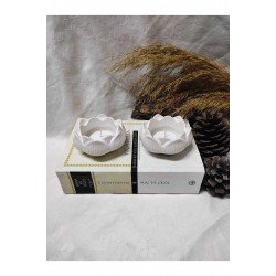 Lotus Mumluk Beyaz Dekoratif Mumluk Tealight Mumluk 2 Adet. (mumlar Fiyata Dahil Değildir)