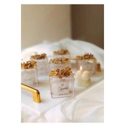 Düğün/nişan/söz/sünnnet/kına Hediyelikleri / Özel Düğün Lüks Mini Çiçekli Bubble Mum - 10 Adet