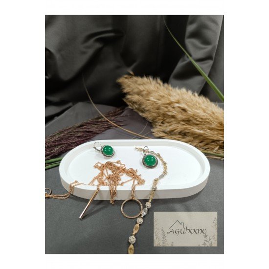 Dekoratif Oval Obje Tabağı