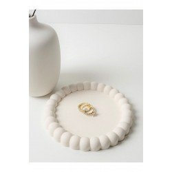 Bubble Dekoratif Tabak, Beyaz Takı Tabağı, Bardak Atlığı