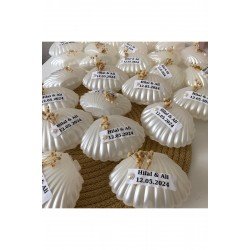 25 Adet Kişiye Özel İstiridye Mum Hediyelik, Nişan, Düğün , Doğum Günü, Kına, Bebek Mevlüdü