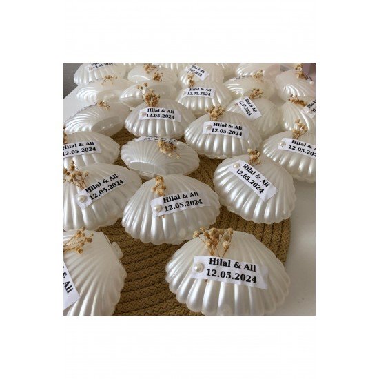 25 Adet Kişiye Özel İstiridye Mum Hediyelik, Nişan, Düğün , Doğum Günü, Kına, Bebek Mevlüdü