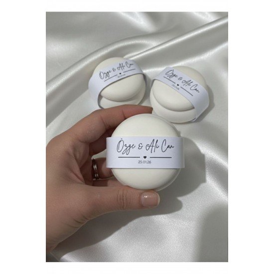 Pinterest Tarzı Yuvarlak Taş Tozu Mum Kavanozu Söz Hediyelik, Nişan Hediyelik, Mum Hediyelik-20 Adet