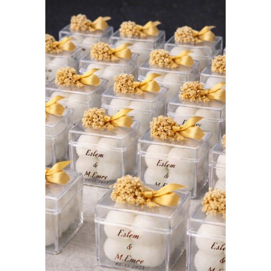 10’lu Çiçekli Bubble Hediyelik Mum | Nikah Şekeri Doğum Sünnet Düğün Nişan Söz