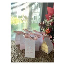 Sarı Kişiye Özel 20 Adet El Yapımı ve Fiyonklu Bubble Mum- hediyelik | baby shower | doğum günü