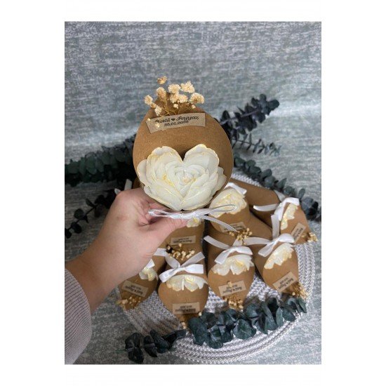 Kişiye Özel 10 adet Nişan kına Düğün Söz Doğum günü ögretmenler günü Kalp Buket Mum hediyelik