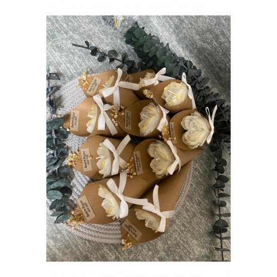 Kişiye Özel 10 adet Nişan kına Düğün Söz Doğum günü ögretmenler günü Kalp Buket Mum hediyelik